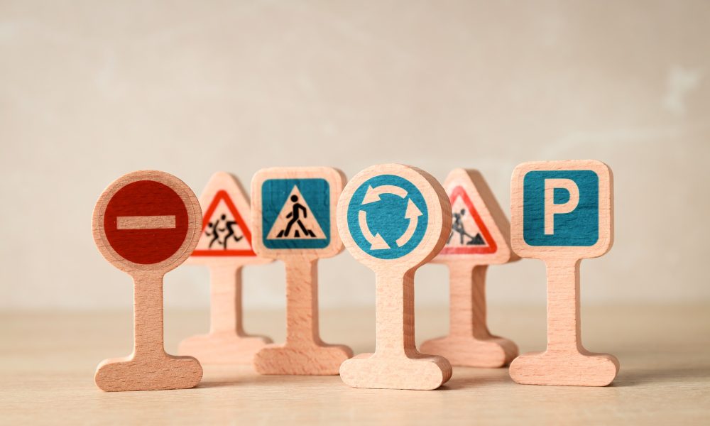 Driving school and driving lessons concept, education concept
