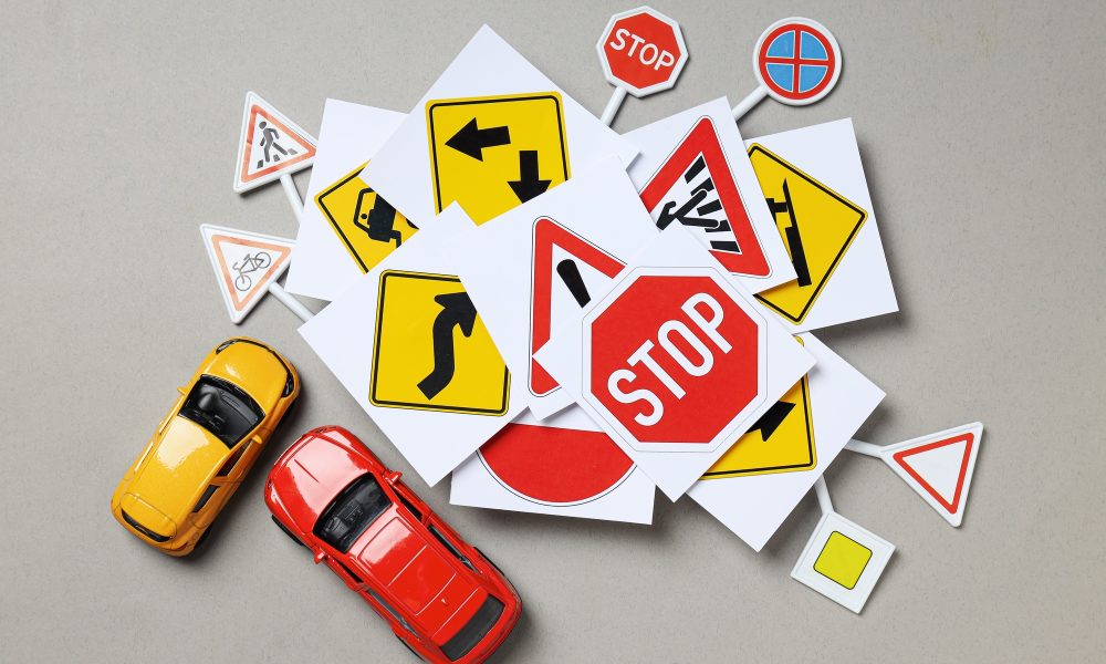 Driving school and driving lessons concept, education concept